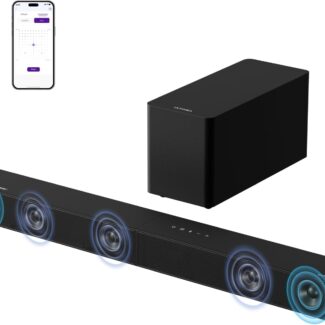 ULTIMEA 5.1CH Surround Sound Bar with Subwoofer, Dolby Atmos, VoiceMX, BassMX, APP, 300W Soundbar for Smart TV, Home Theater Surround Sound System for TV, Bluetooth 5.4, Poseidon M60 (2026 Model)