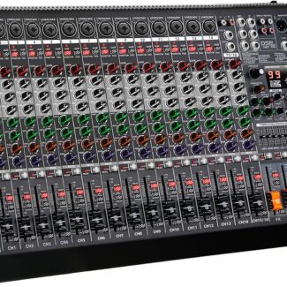 16 Channel Audio Mixer Professional Sound Mixing Board with 99 DSP Effects, 7-band EQ Digital DJ Mixer Console w/USB Bluetooth MP3 for Recording, Independent 48V Power & Mute Button